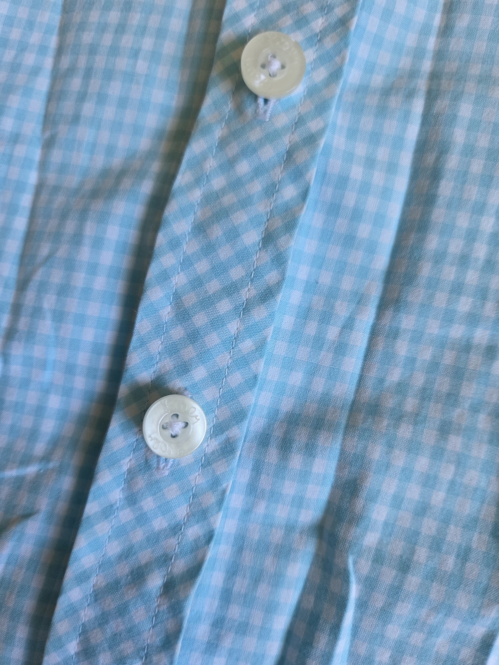 Lilly Pulitzer Light Blue Check Fitted Button Down 10 - Picture 5 of 9